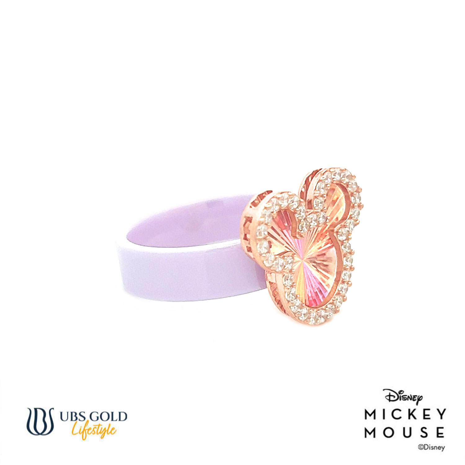 UBS Gold Cincin Emas Disney Mickey Mouse Rainbow - Ccy0189U - 17K