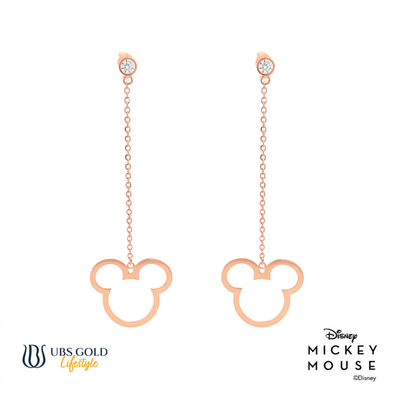 UBS Gold Anting Emas Disney Mickey Mouse - Ewy0001 - 17K