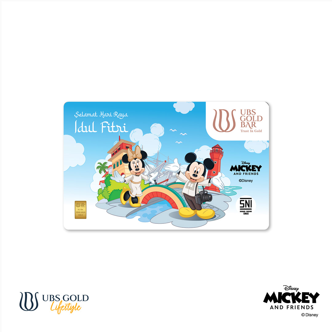 UBS Gold Logam Mulia Disney Mickey Minnie Mouse Idul Fitri (C) 0.1 Gr
