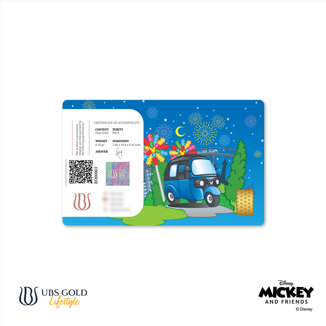 UBS Gold Logam Mulia Disney Mickey Minnie Mouse Idul Fitri (C) 0.25 Gr