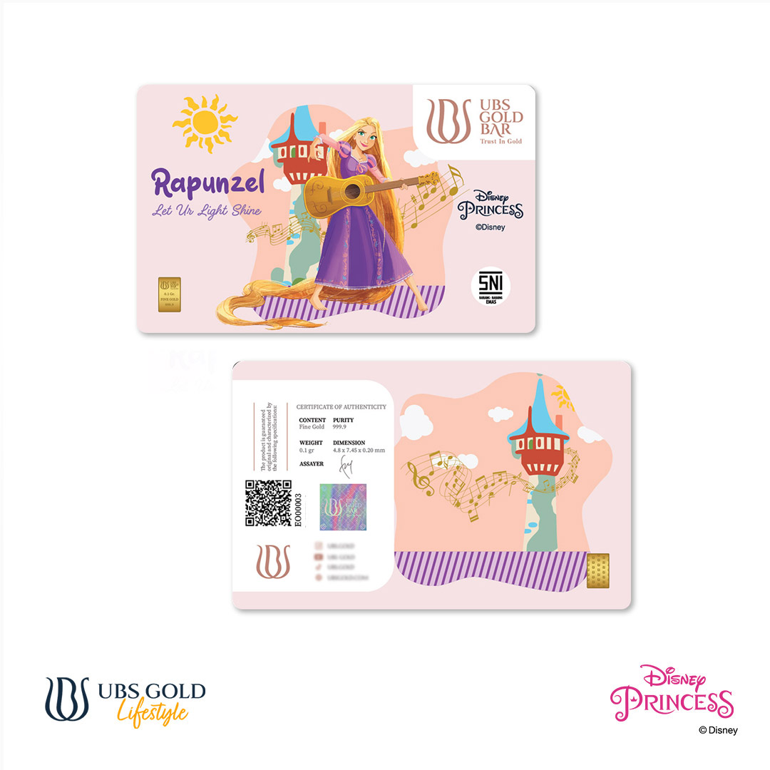 UBS Gold Logam Mulia Disney Princess Rapunzel 0.1 Gr