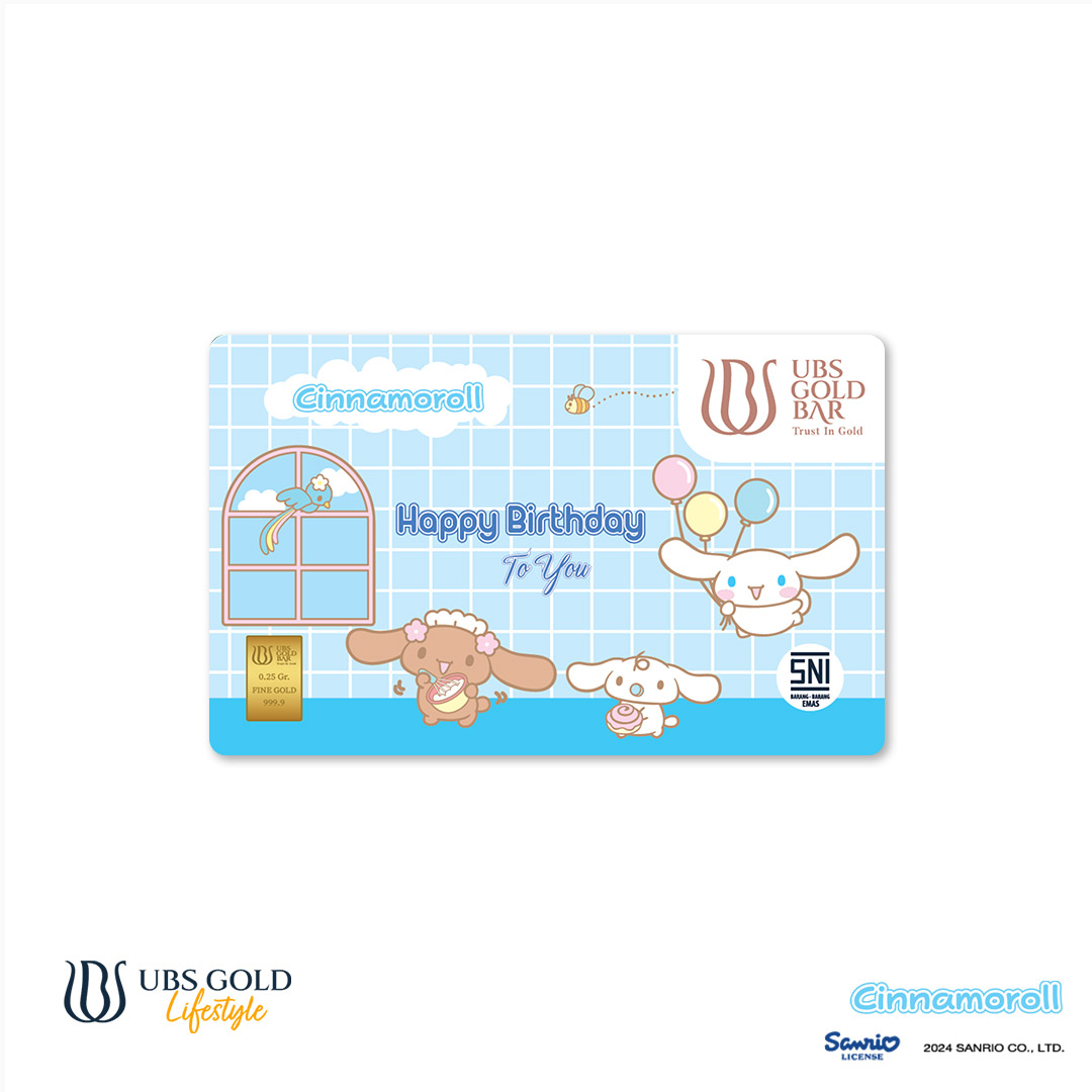 UBS Gold Logam Mulia Sanrio Cinnamoroll Happy Birthday 0.25 Gr