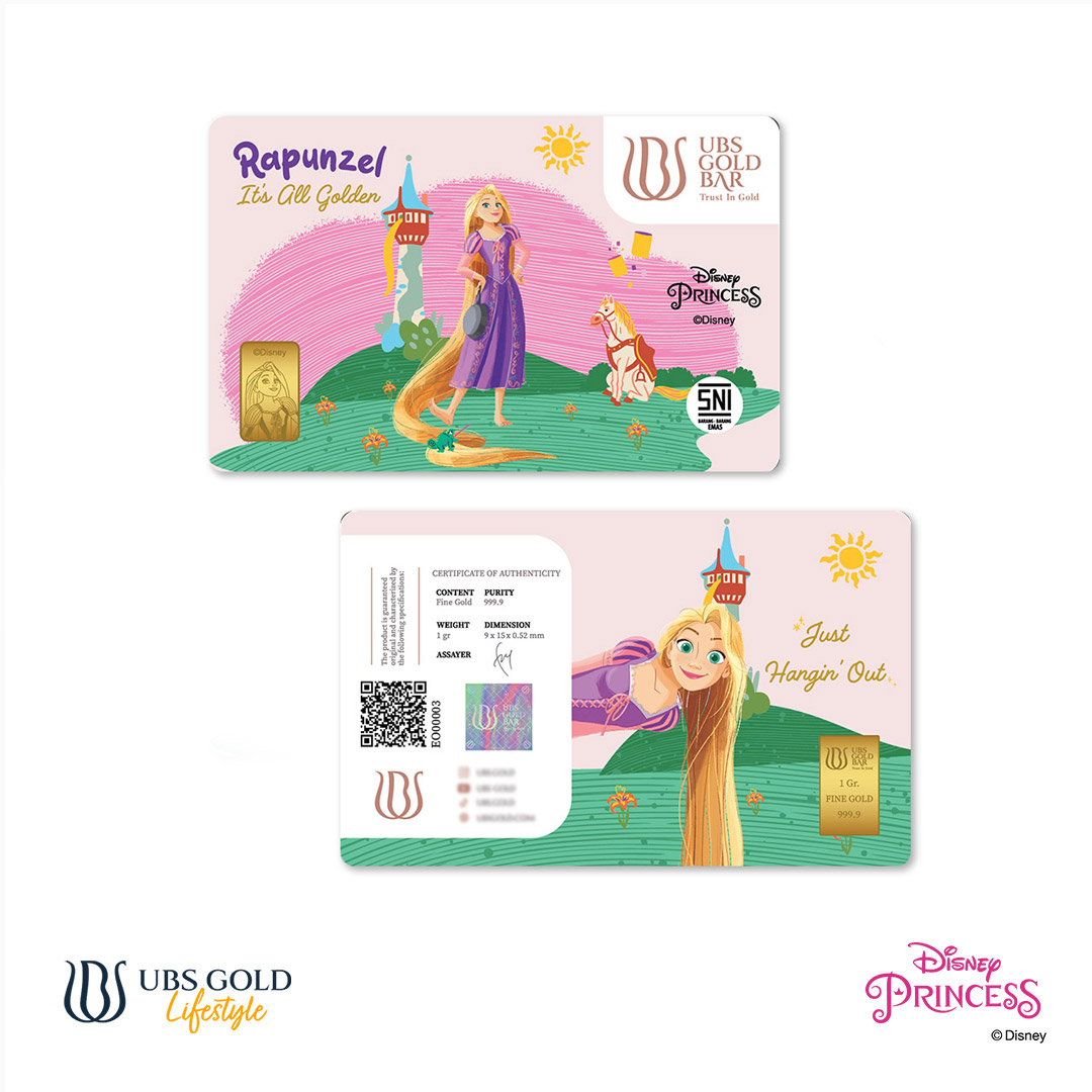 UBS Gold Logam Mulia Disney Princess Rapunzel 1 Gr