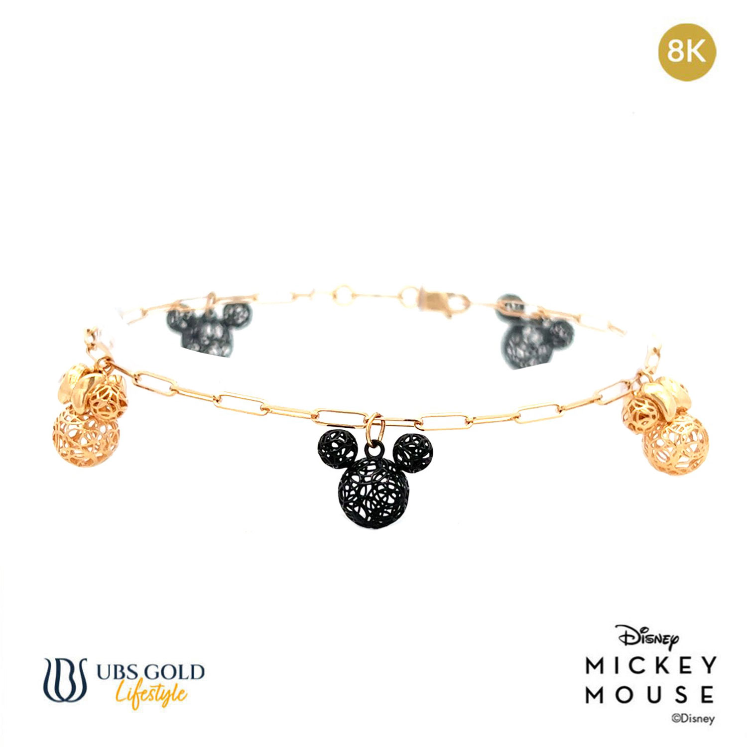 UBS Gold Gelang Emas Disney Mickey Minnie Mouse - Kgy0109K - 8K