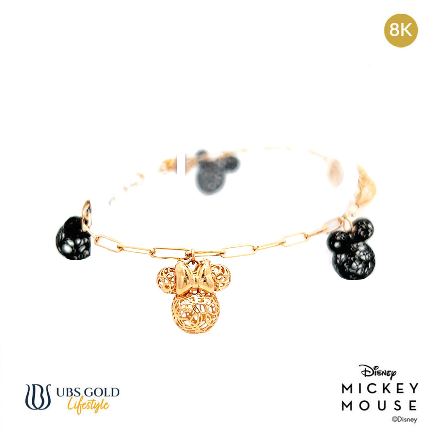 UBS Gold Gelang Emas Disney Mickey Minnie Mouse - Kgy0109K - 8K