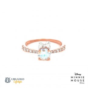 UBS Gold Cincin Emas Disney Aurora Minnie Mouse - CCY0066G - 17K