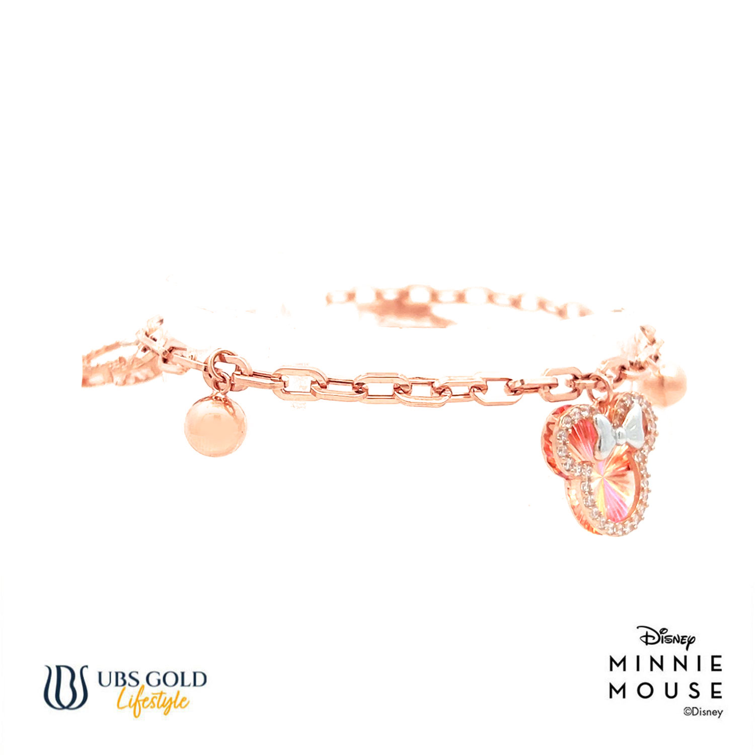 UBS Gold Gelang Emas Disney Minnie Mouse Rainbow - Hgy0167 - 17K