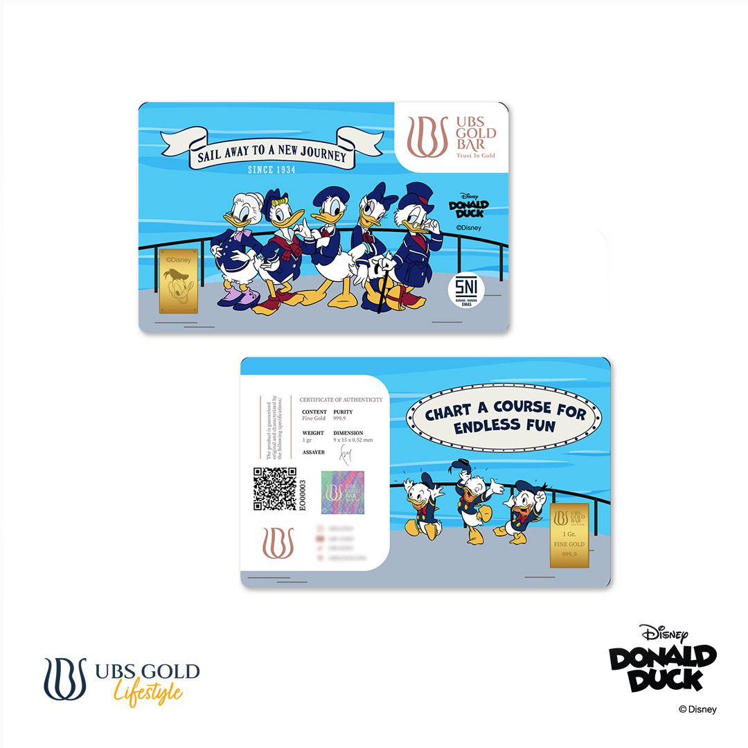 UBS Gold Logam Mulia Disney Donald Duck 1 Gr
