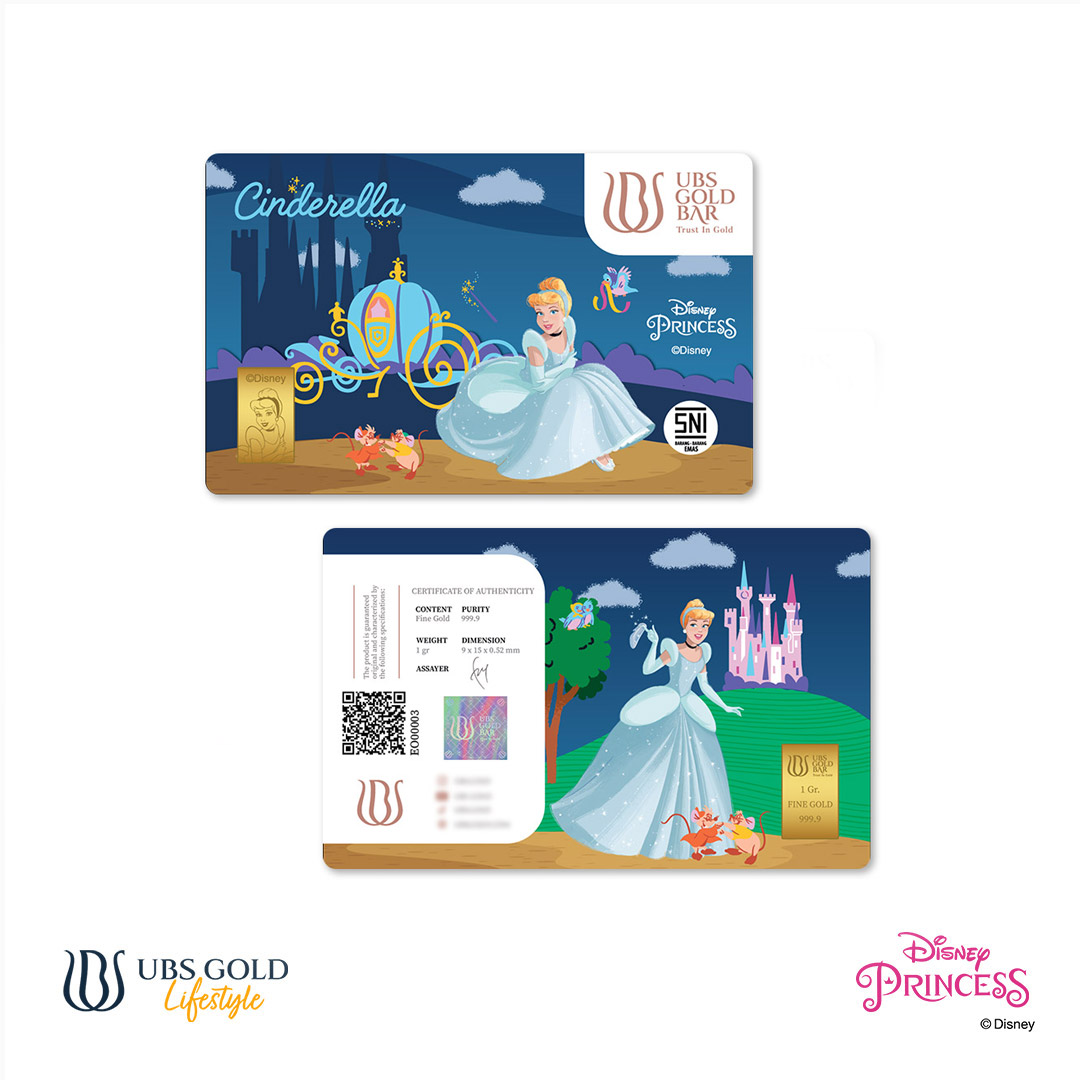 UBS Gold Logam Mulia Disney Princess Cinderella 1 Gr