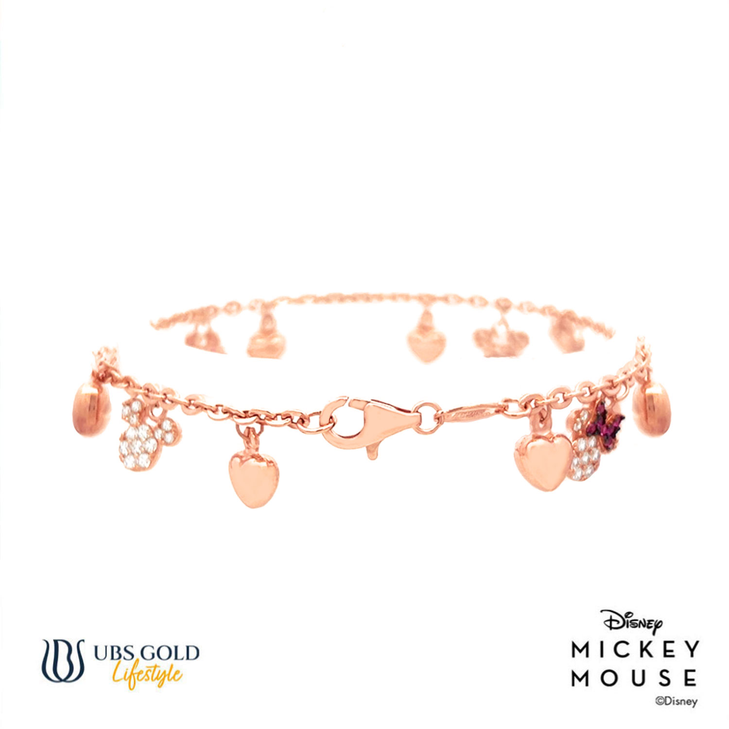 UBS Gold Gelang Emas Disney Mickey Minnie Mouse - Hgy0003 - 17K