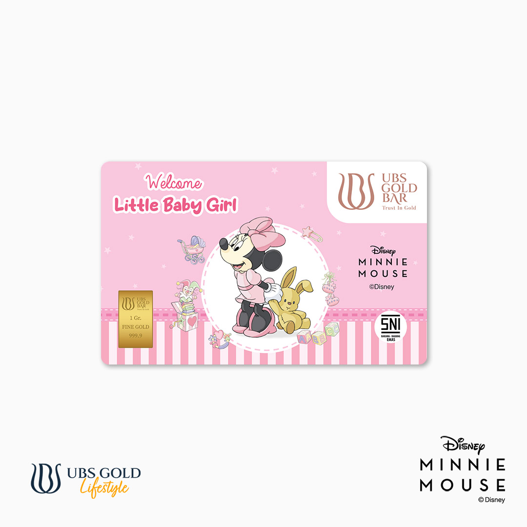 UBS Gold Logam Mulia Disney Minnie New Born Baby Girl 1 Gr