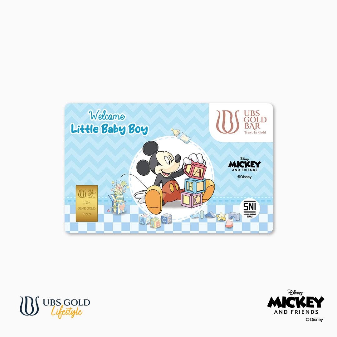 UBS Gold Logam Mulia Disney Mickey New Born Baby Boy 1 Gr