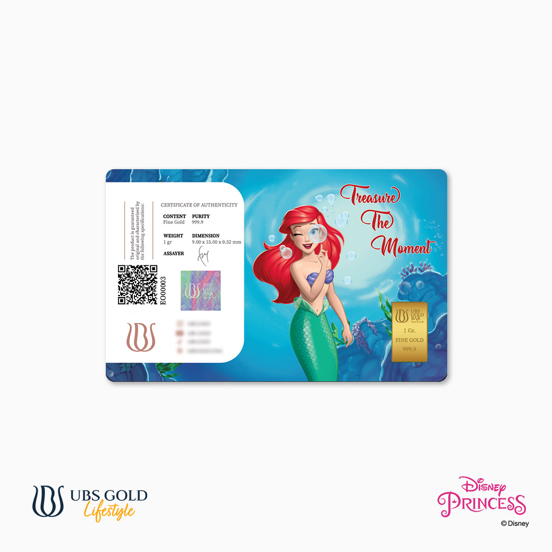 UBS Gold Logam Mulia Disney Princess Ariel 1 Gr
