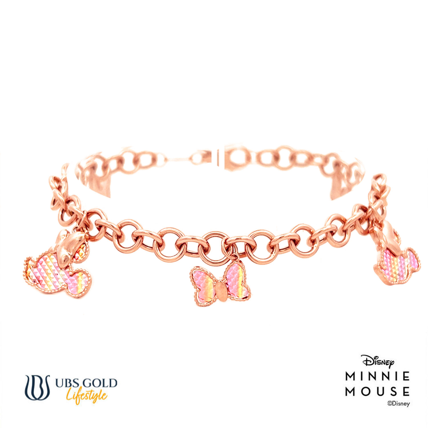 UBS Gold Gelang Emas Disney Minnie Mouse Rainbow - Hgy0169 - 17K
