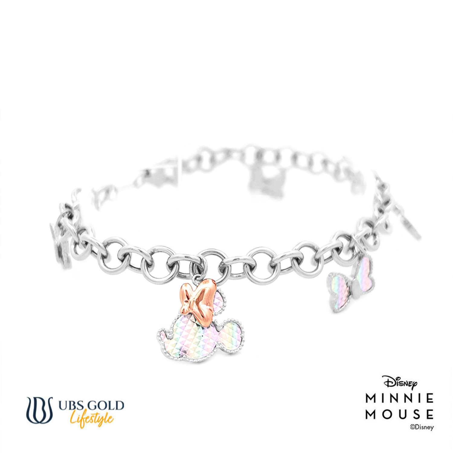 UBS Gold Gelang Emas Disney Minnie Mouse Rainbow - Hgy0169 - 17K