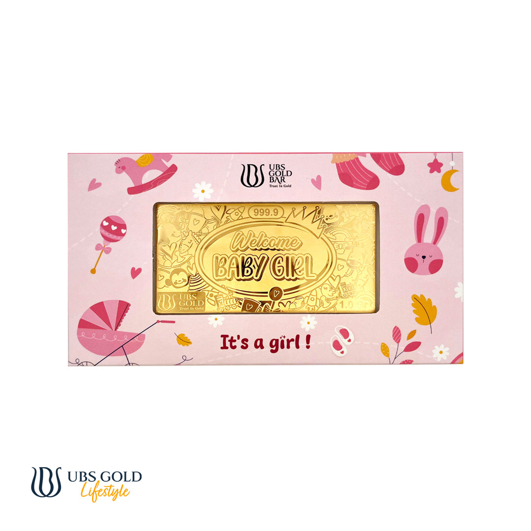 UBS Gold Angpao New Born Baby Girl 1 Gr