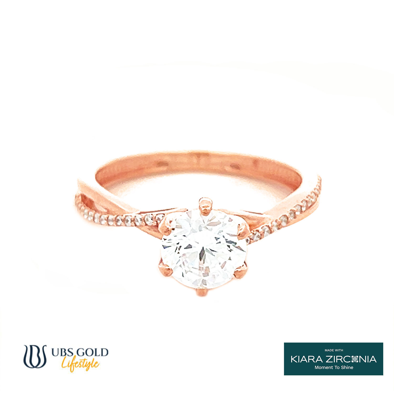 UBS Gold Cincin Emas Solitaire - Cc17095 - 17K