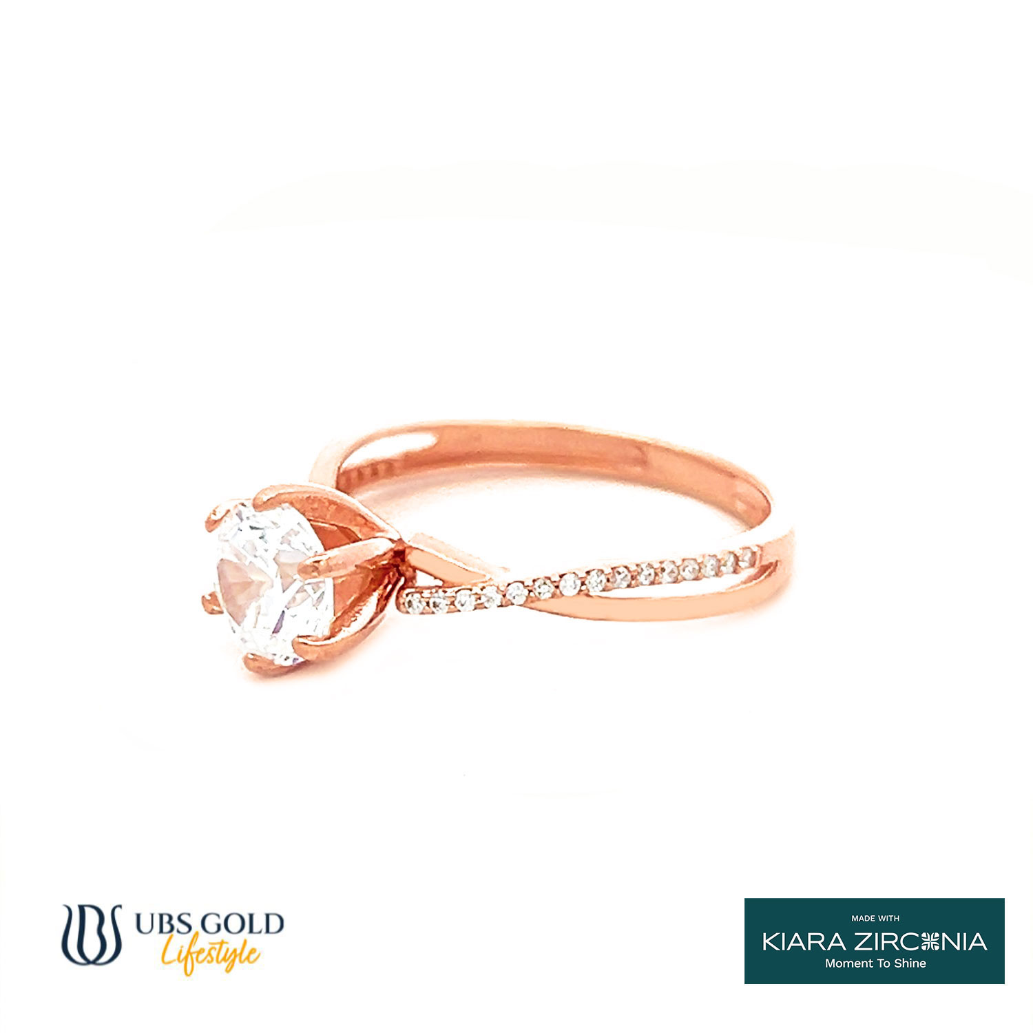 UBS Gold Cincin Emas Solitaire - Cc17095 - 17K