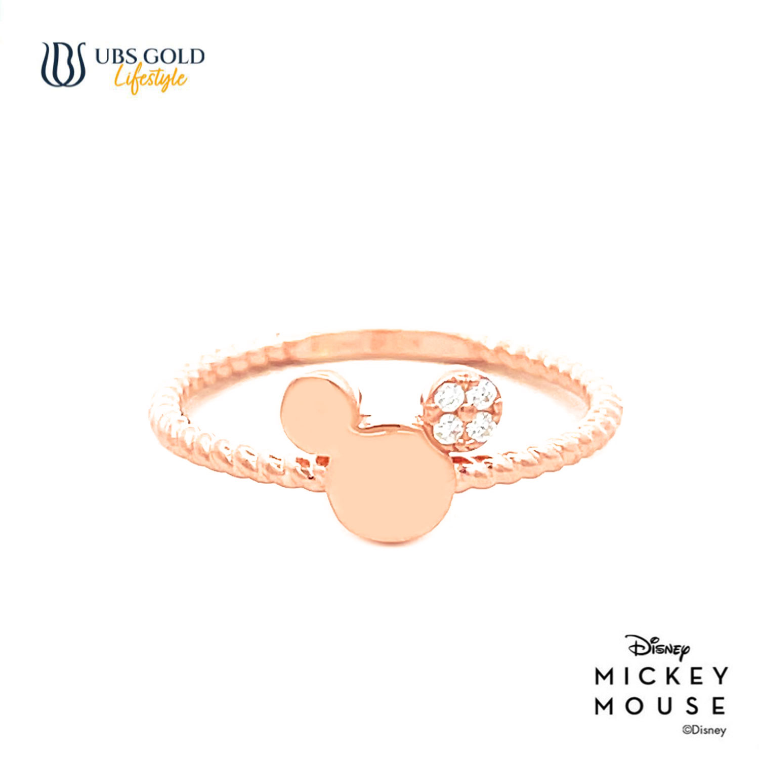 UBS Gold Cincin Emas Disney Mickey Mouse - Ccy0207 - 17K