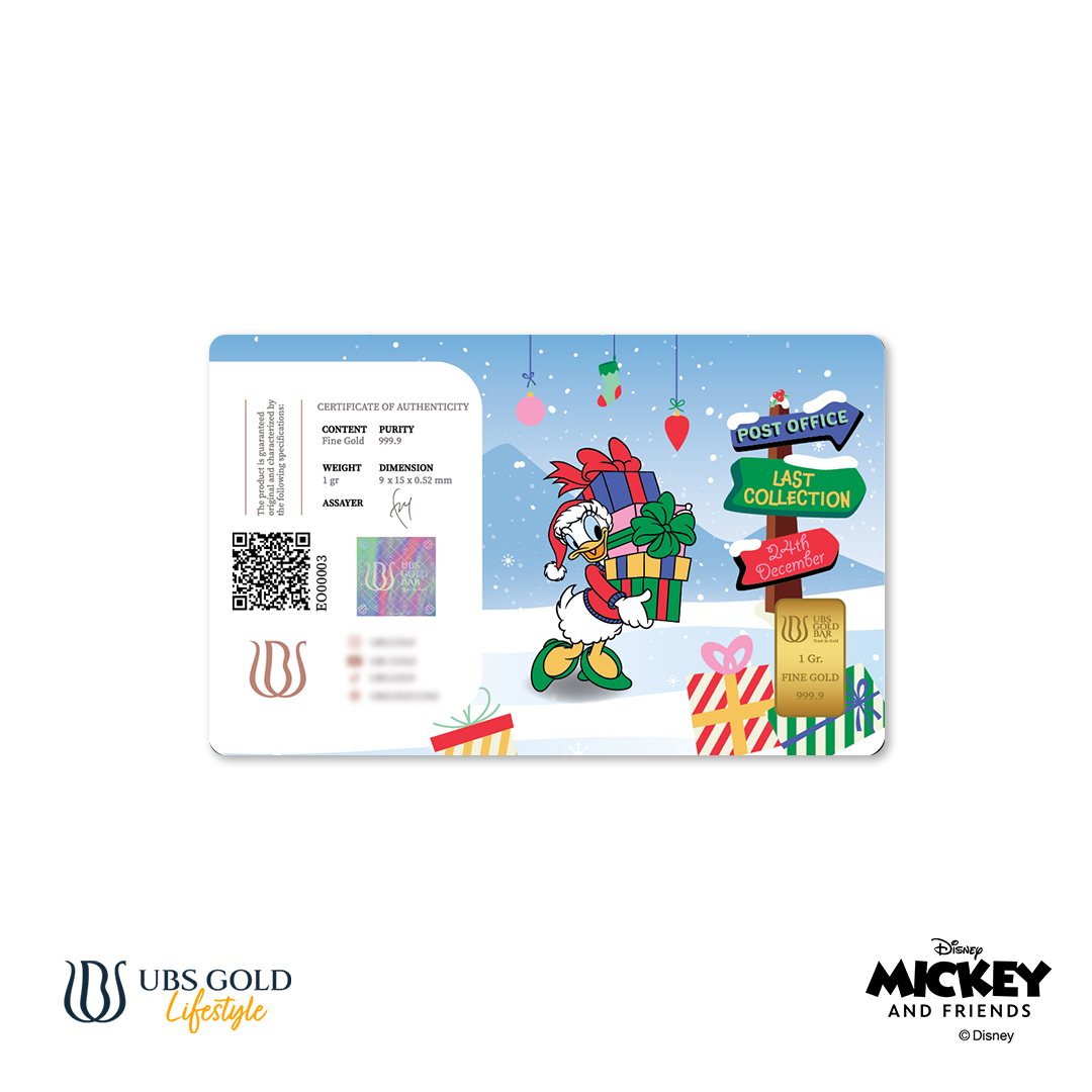 UBS Gold Logam Mulia Disney Mickey and Friends Christmas 1 Gr