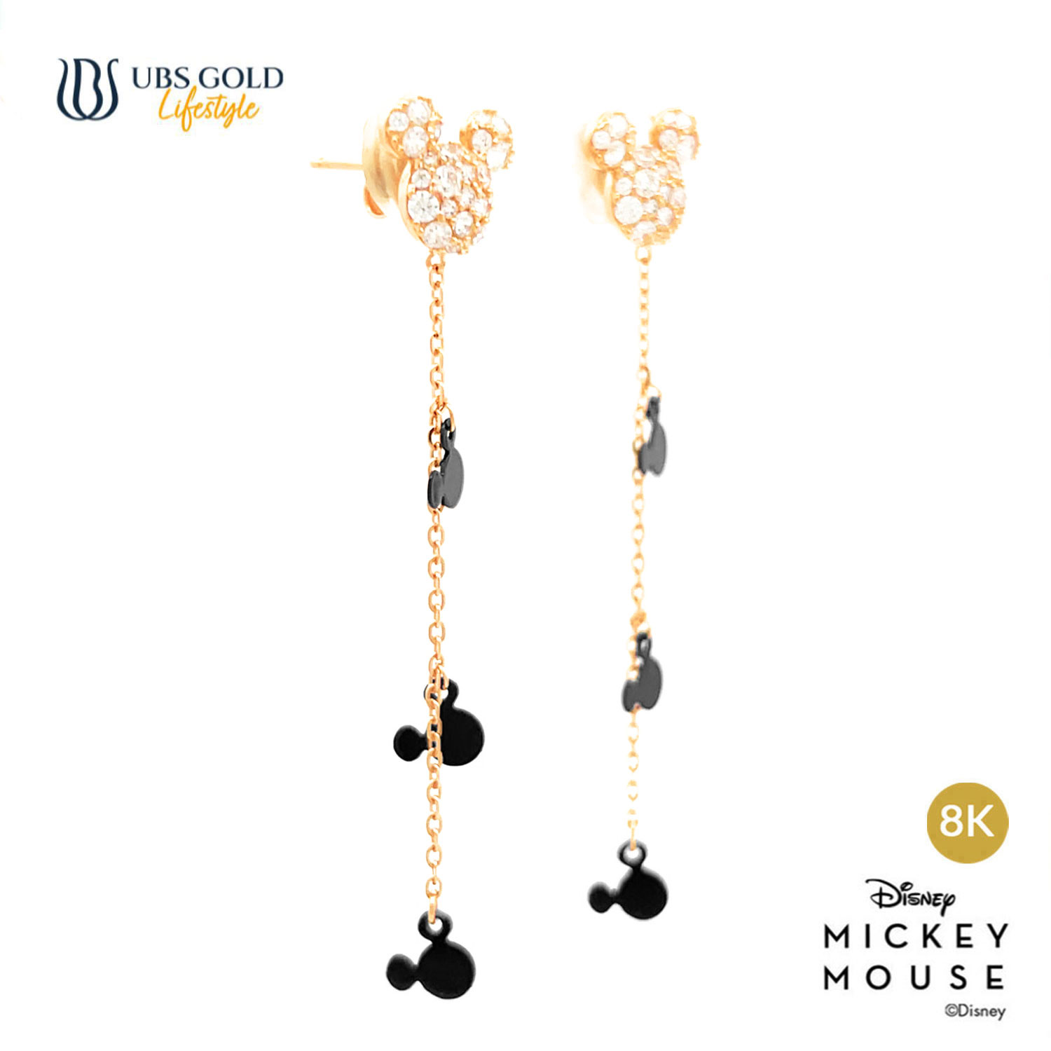 UBS Gold Anting Emas Disney Mickey Mouse - Kwy0011K - 8K