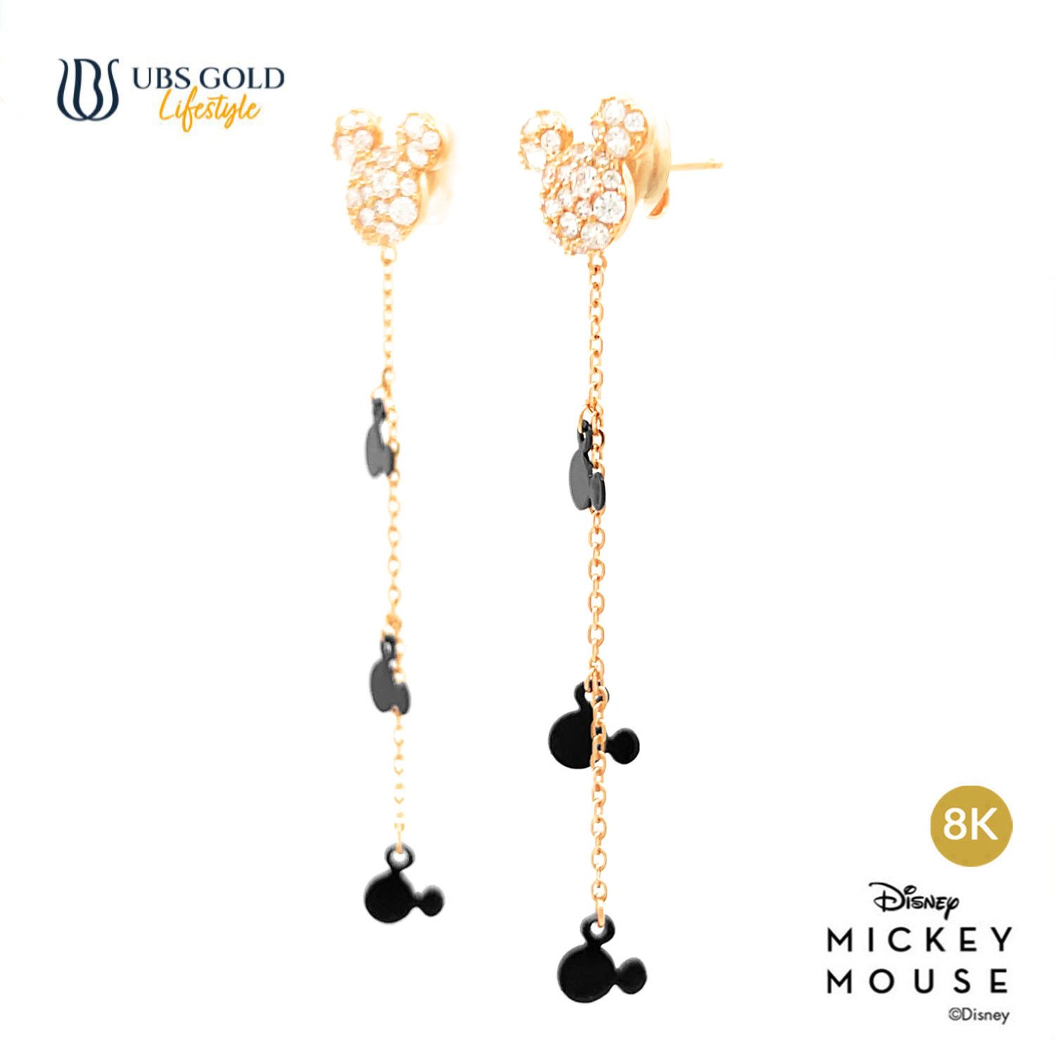 UBS Gold Anting Emas Disney Mickey Mouse - Kwy0011K - 8K