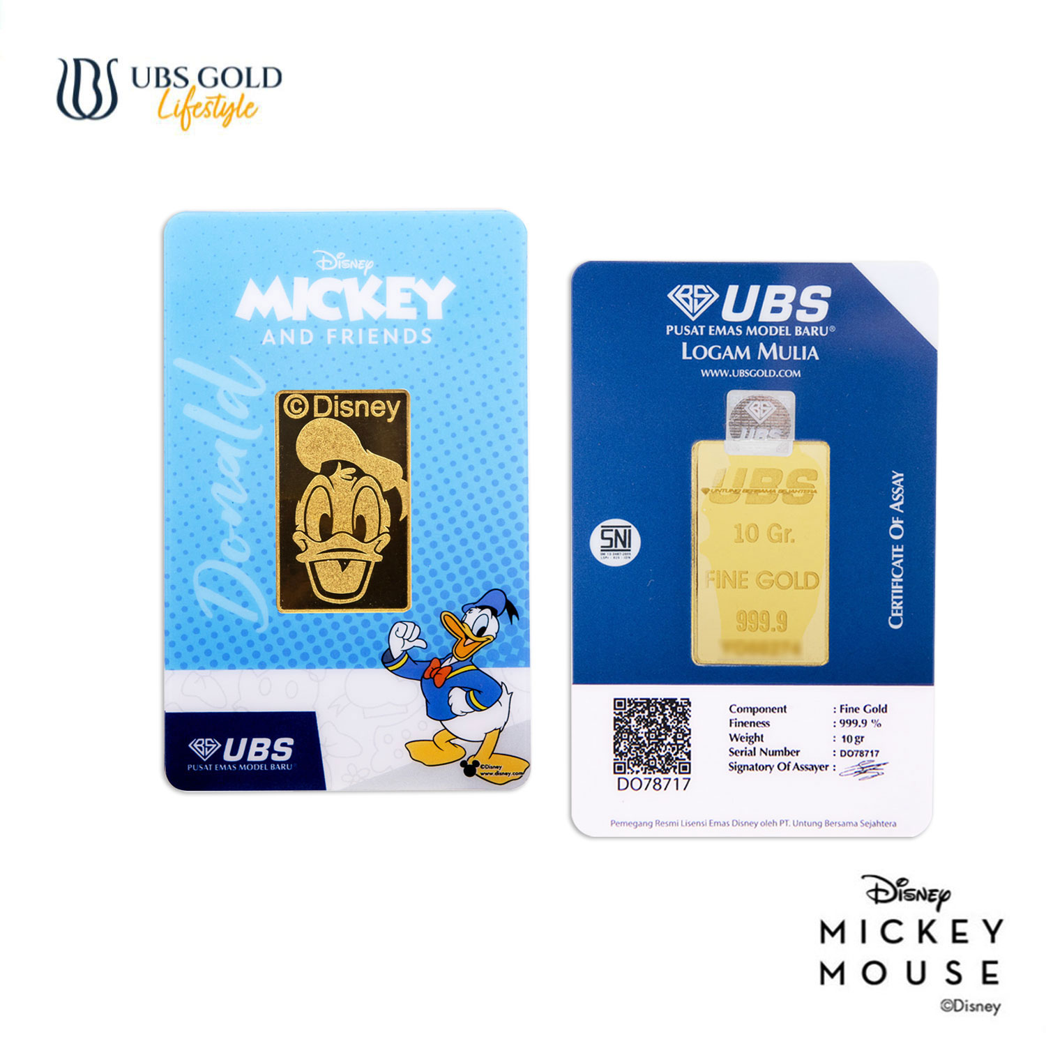 UBS Logam Mulia Disney Donald Duck 10 Gr