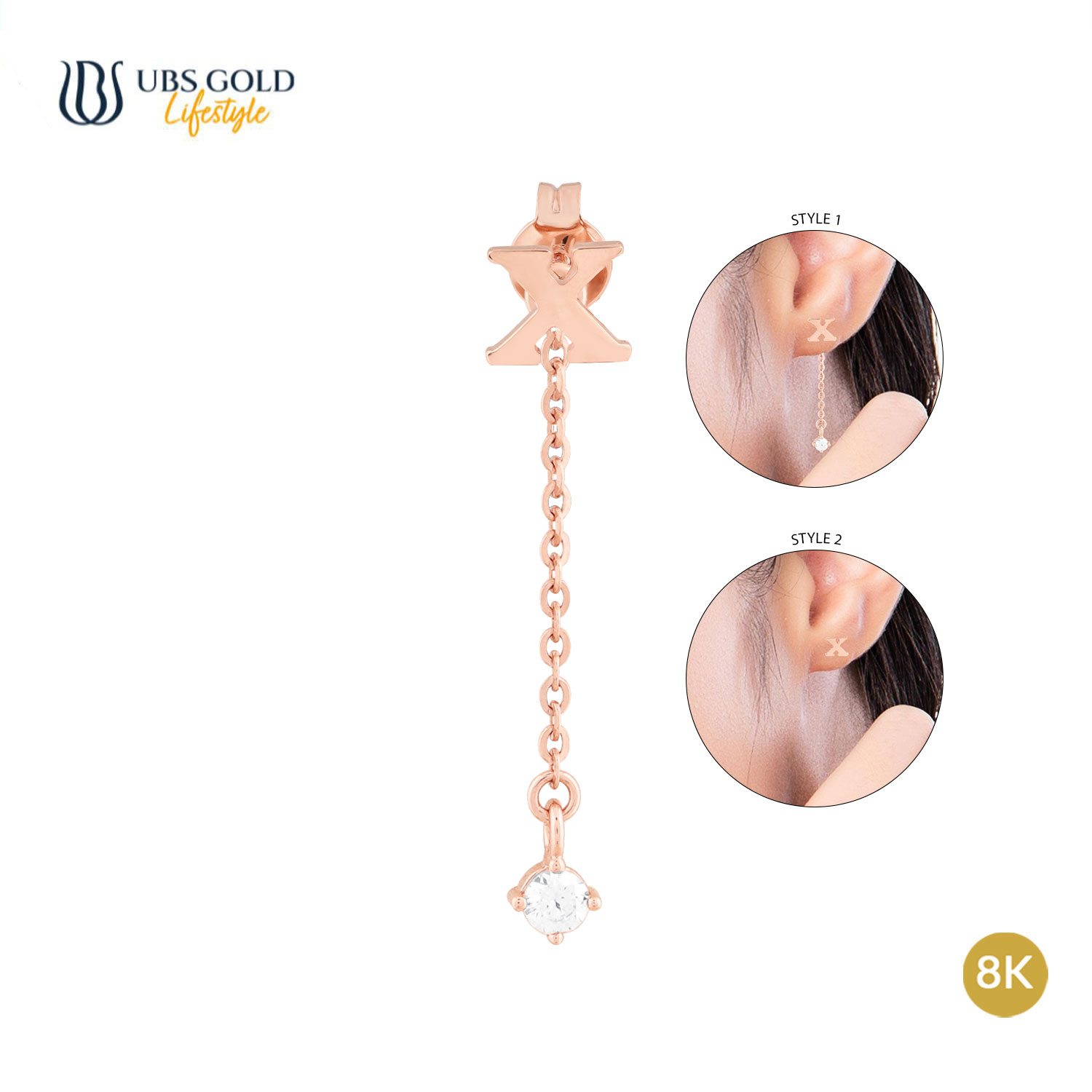 UBS Gold Anting Emas AlphaMe X - Kwr1369K - 8K