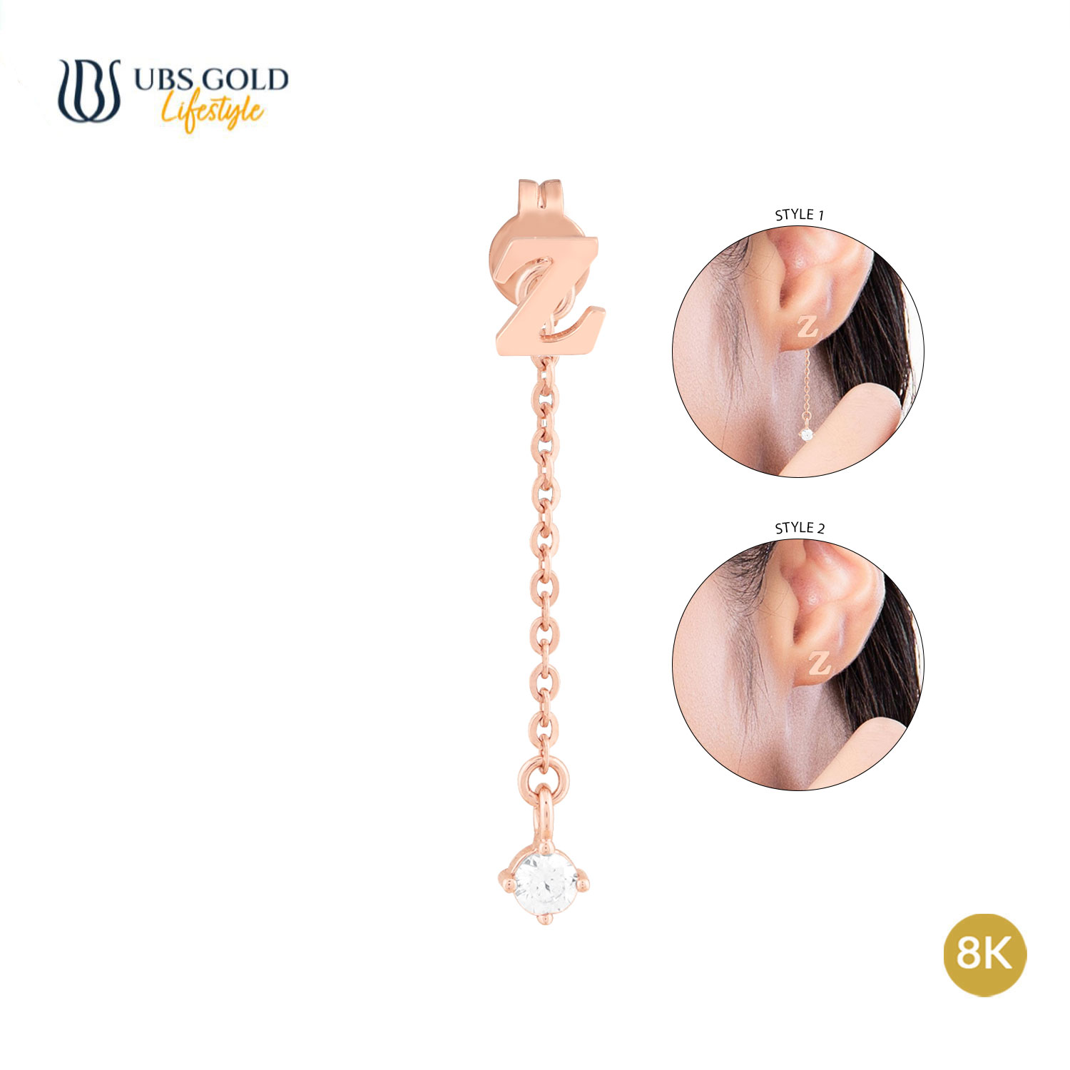 UBS Gold Anting Emas AlphaMe Z - Kwr1371K - 8K