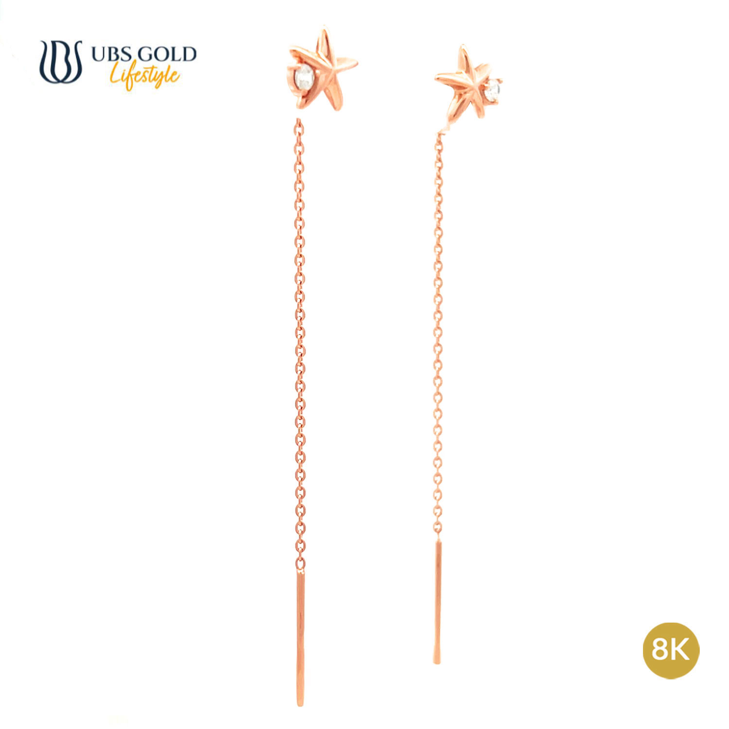 UBS Gold Anting Emas Luna - Ksw1166K - 8K