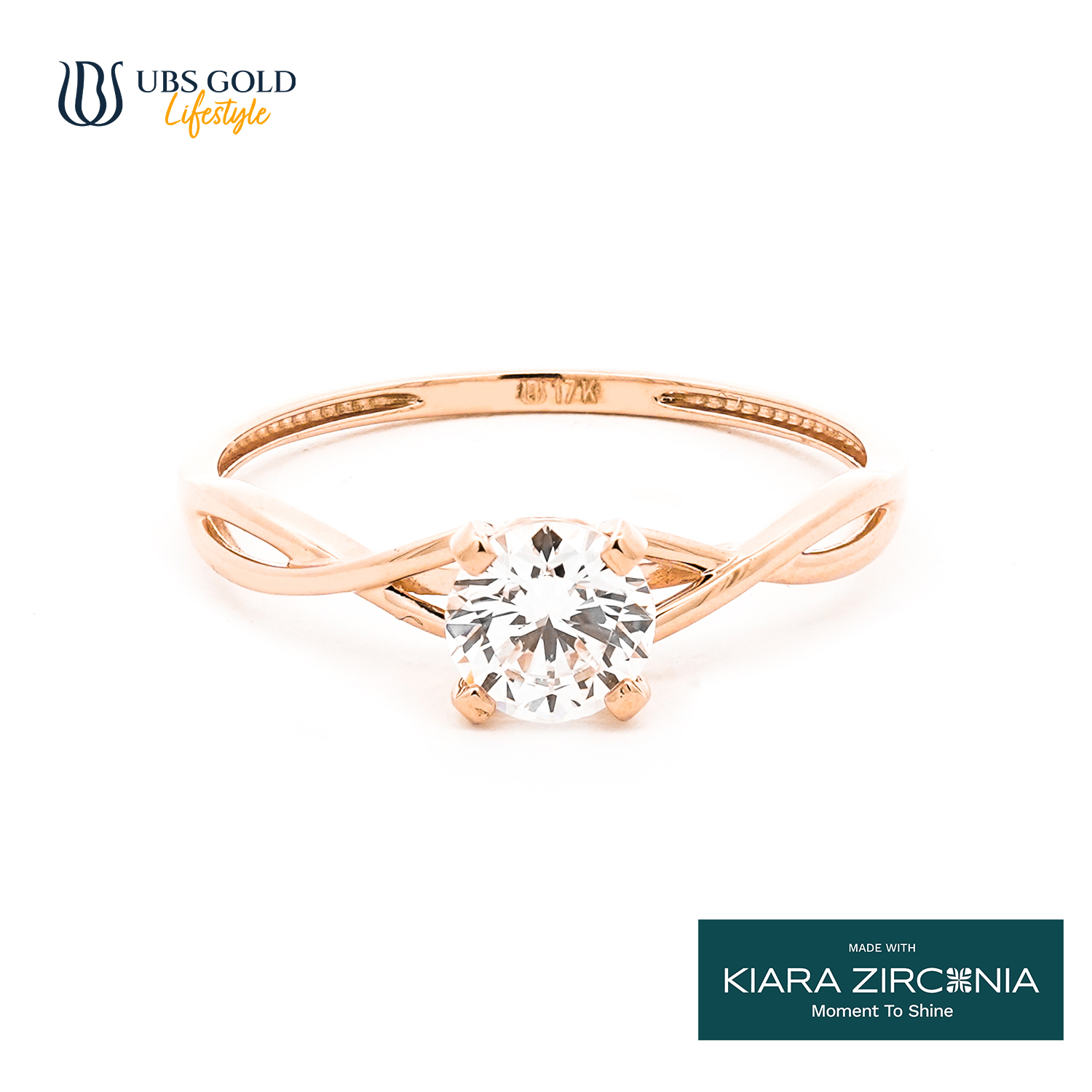 UBS Gold Cincin Emas Solitaire - Cc17253 - 17K