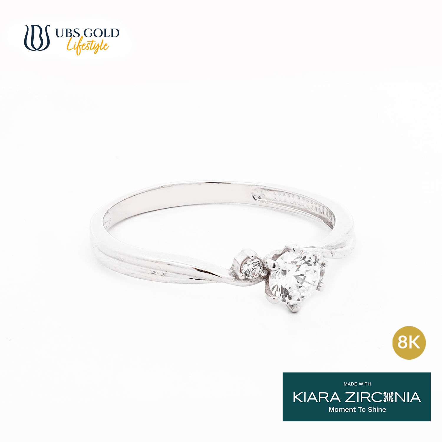 UBS Gold Cincin Emas Solitaire - Cc17196K - 8K