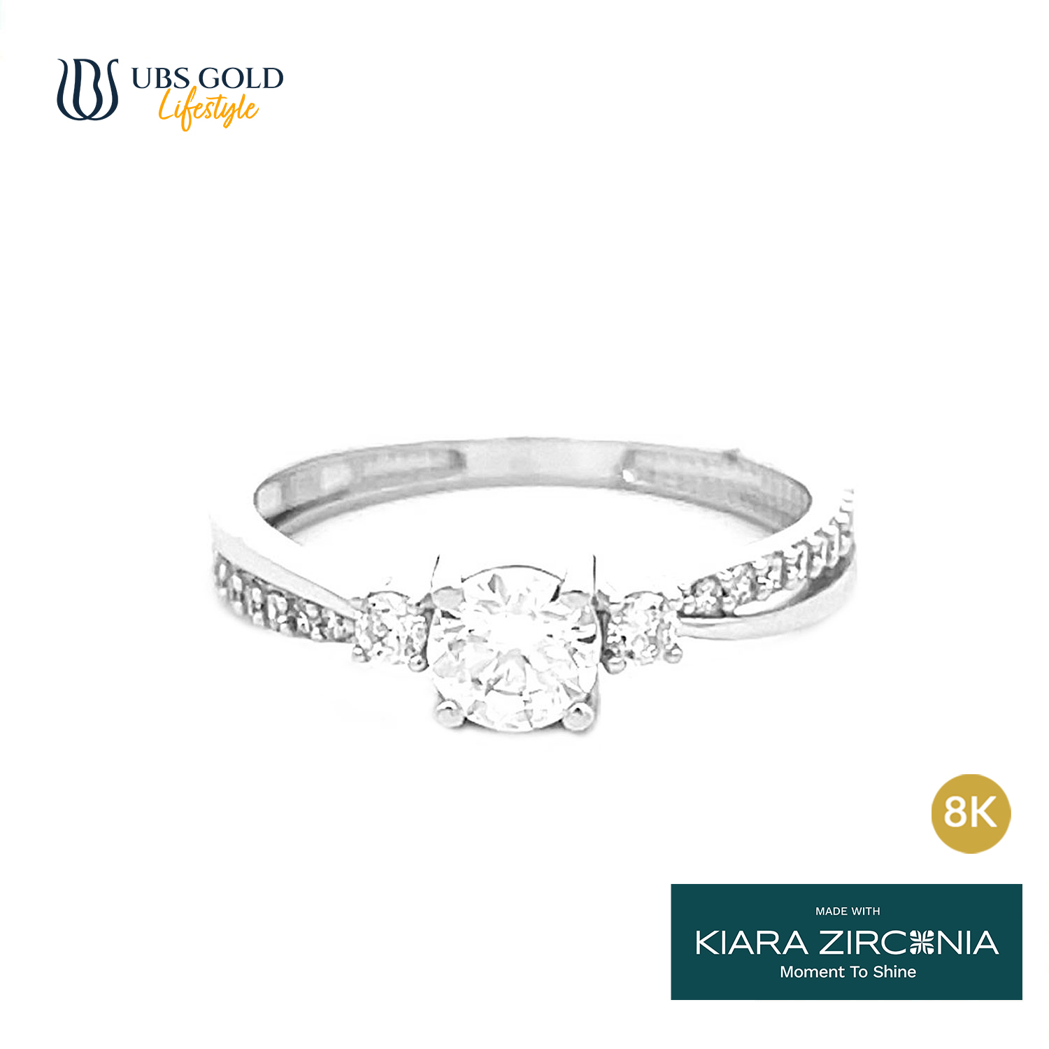 UBS Gold Cincin Emas Solitaire - Cc17291K - 8K