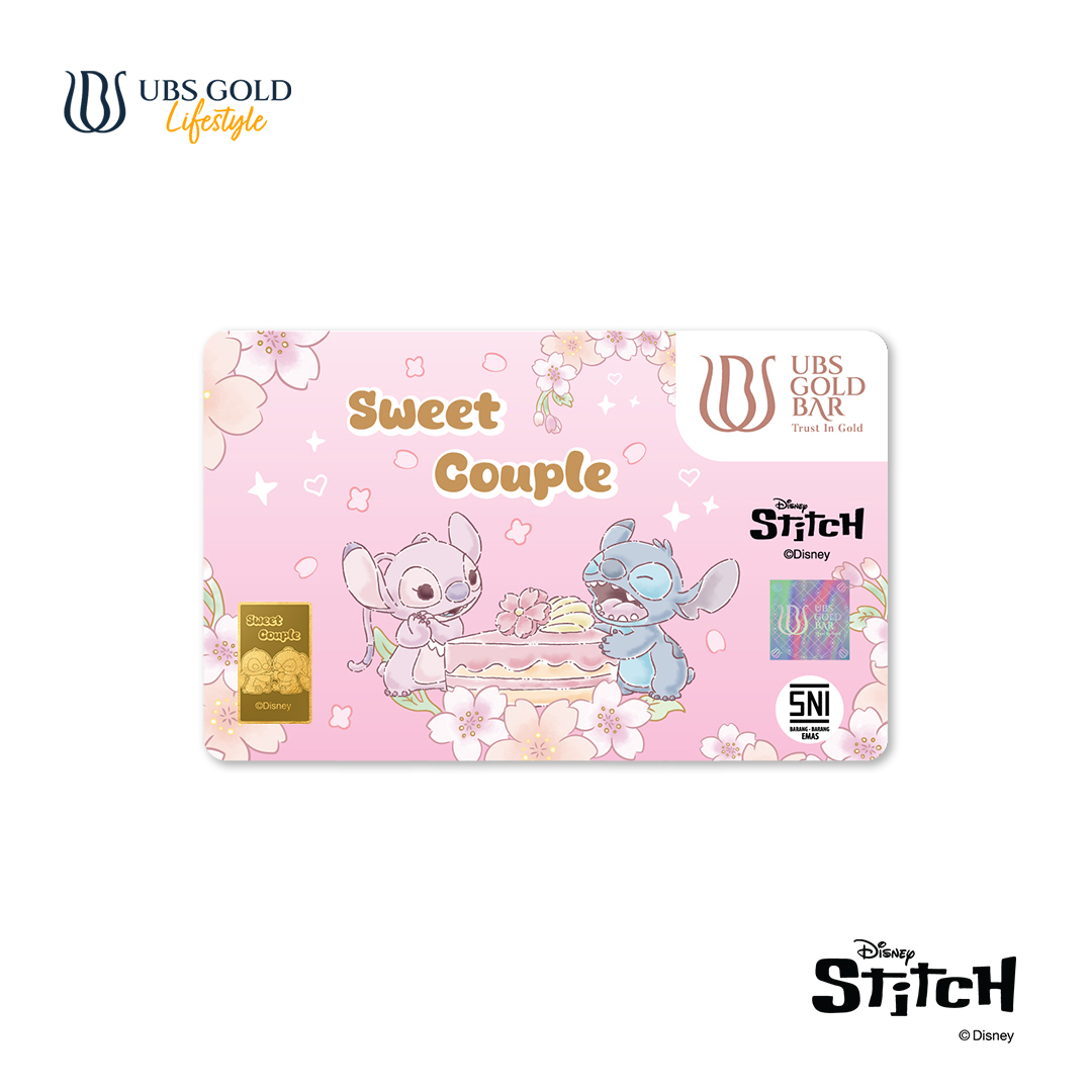 UBS Gold Logam Mulia Disney Stitch Sweet Couple 1 Gr