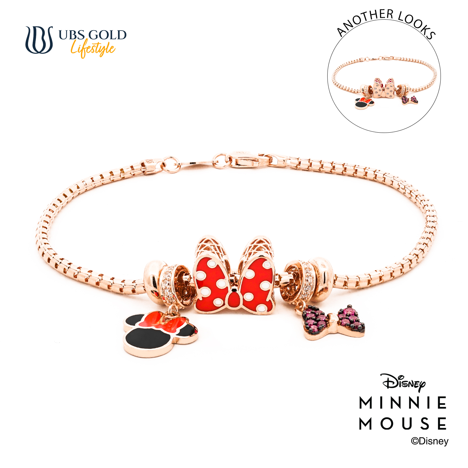 UBS Gold Gelang Emas Disney Minnie Mouse Sweetie - Kgy0188 - 17K